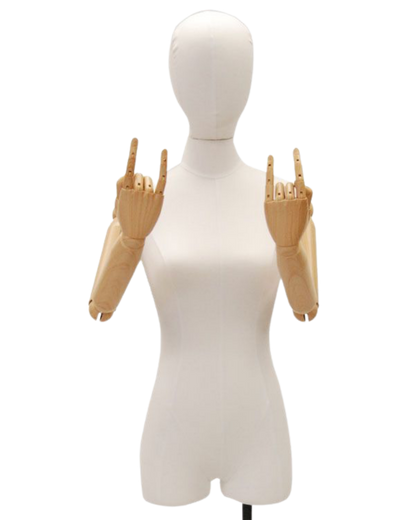 White female dress form hand pose