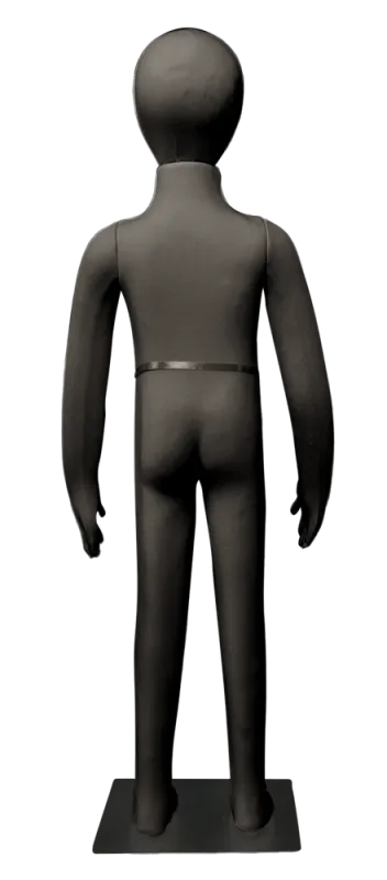 3' 8" bendable child mannequin, black, rear view