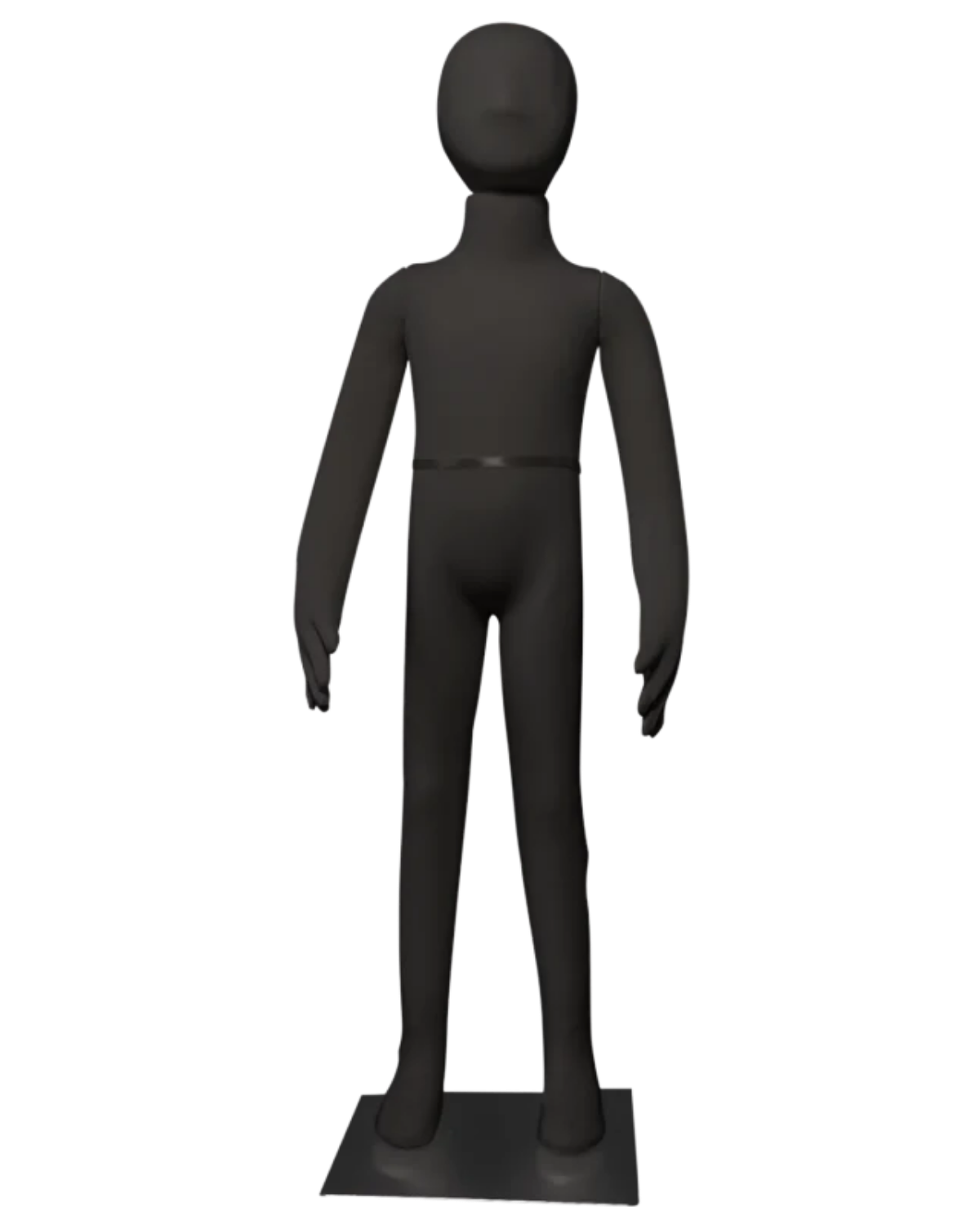 3' 8" bendable child mannequin, black, front view