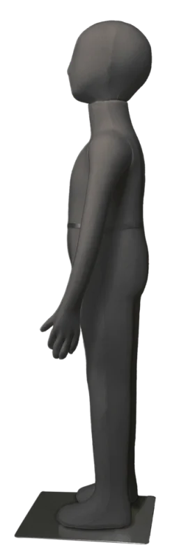 3' 8" bendable child mannequin, black, side view