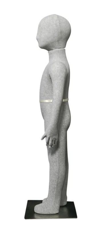 3' 8" bendable child mannequin, grey, side view