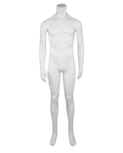 Matte white male full body ghost mannequin for invisible apparel photography