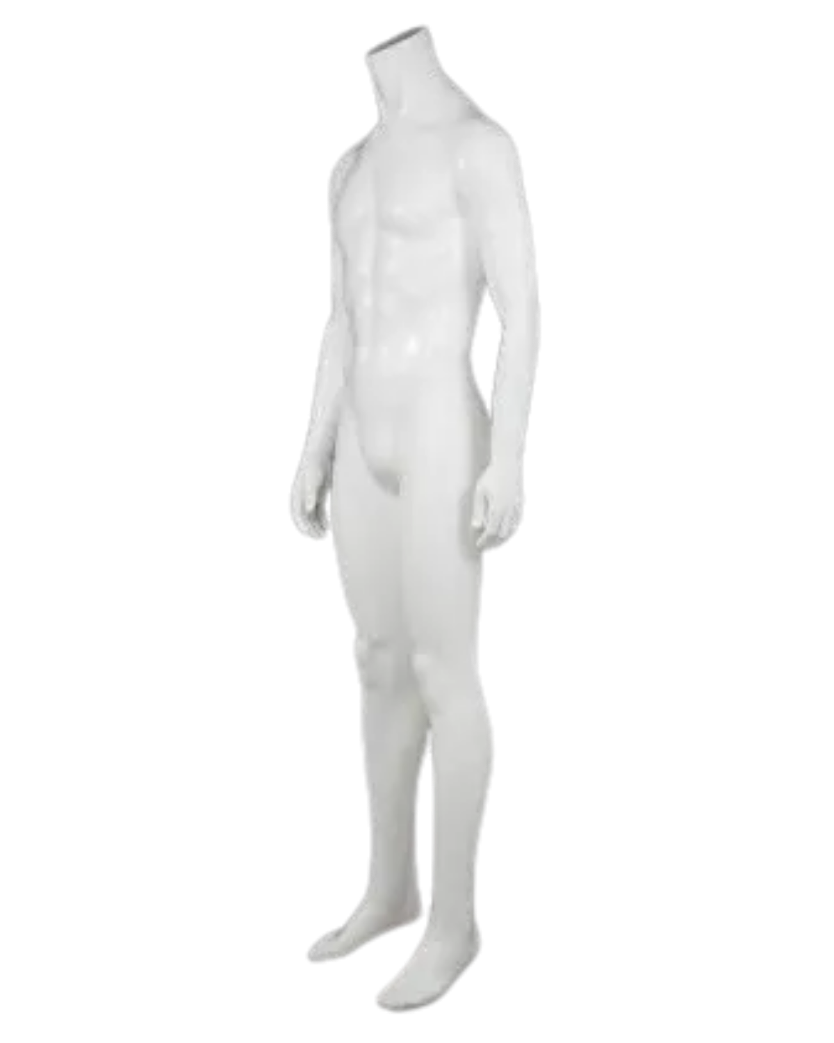 angle view of matte white ghost mannequin full body 