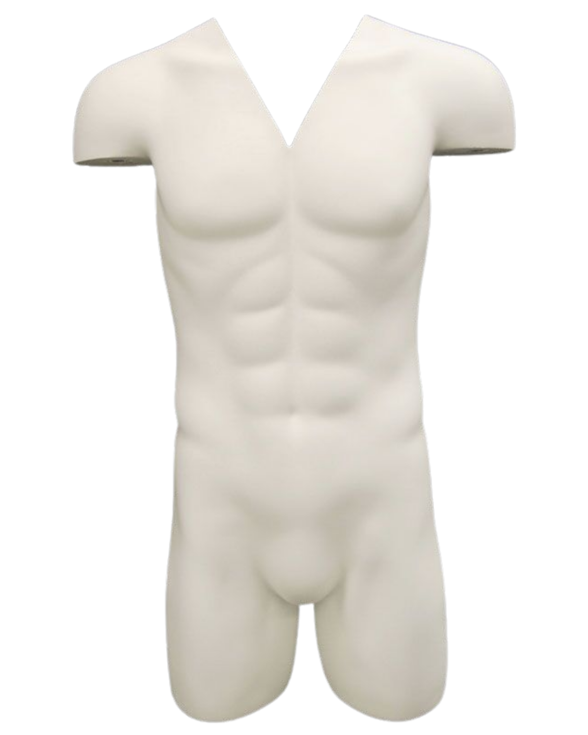 Ghost male 3/4 torso display form with detachable arms for apparel photography and product imaging
