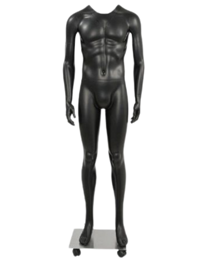 Matte black Ghost mannequin front view neck removed