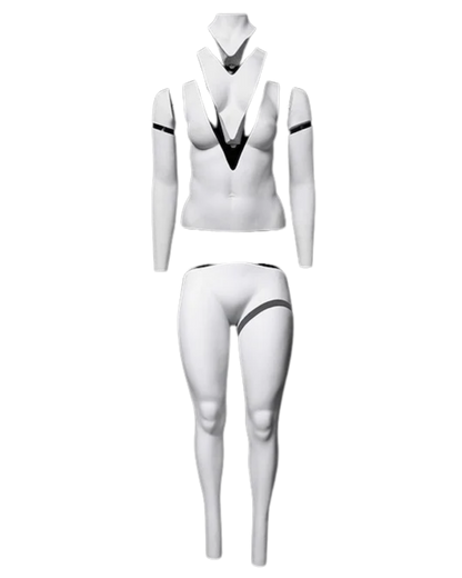 Plus size female ghost mannequin with removable magnetic body sections