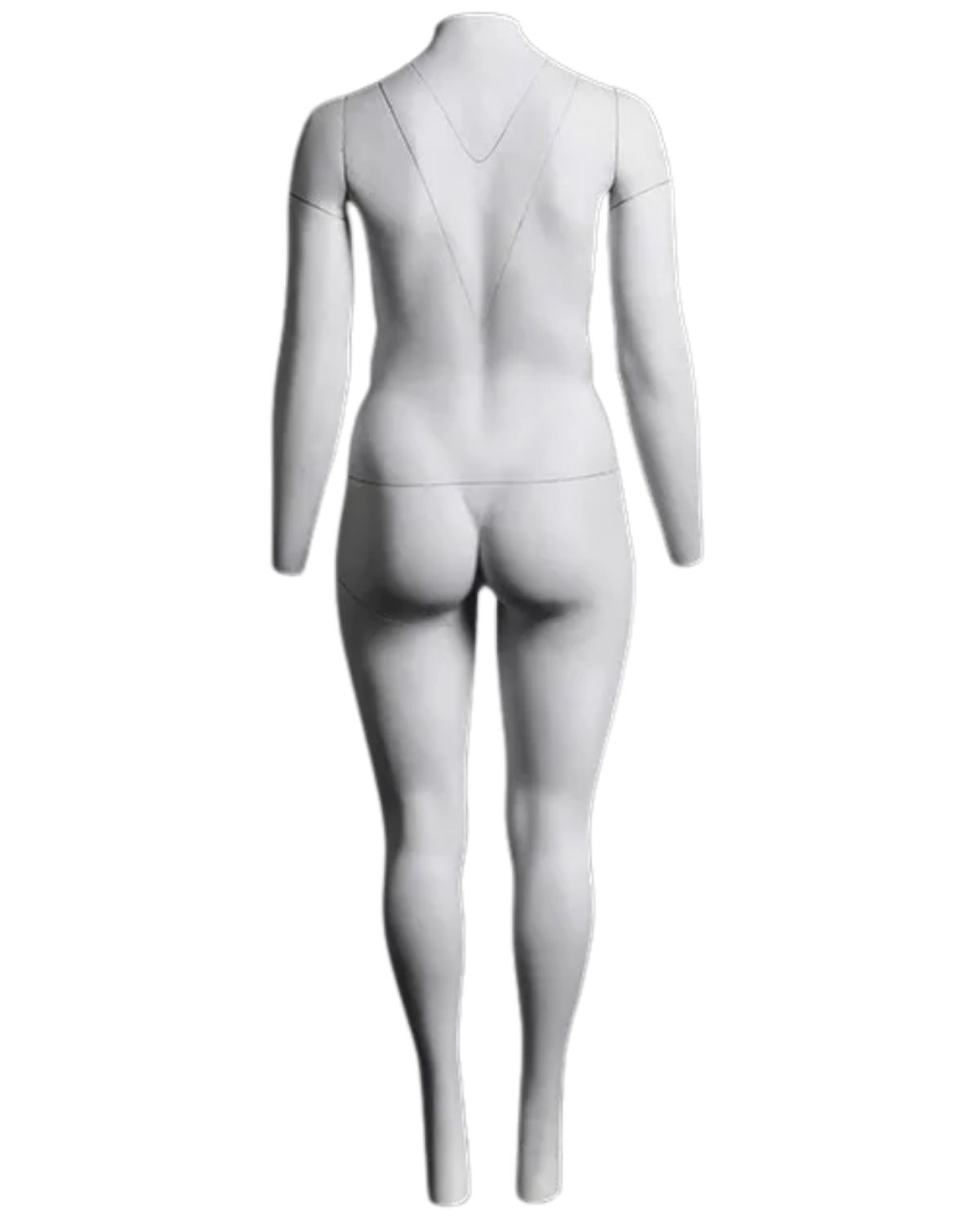 Rear view of plus size female ghost mannequin for e-commerce photography