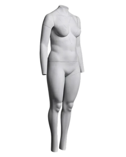 Professional plus size female ghost mannequin for fashion product photography