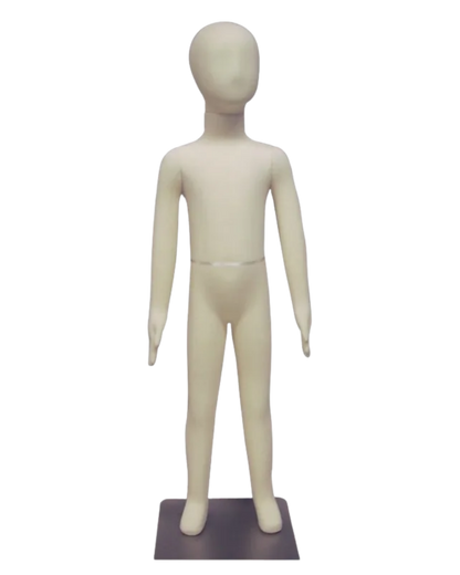 Flexible 6-year old child mannequin with jersey foam construction
