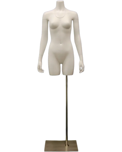 Ghost female mannequin with detachable arms and removable neck for apparel photography and retail displays