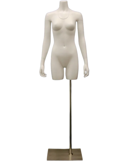 Ghost female mannequin with detachable arms and removable neck for apparel photography and retail displays