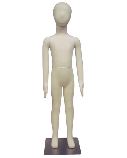 Flexible 8-year old child mannequin with jersey foam construction