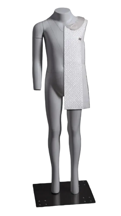 Ghost child mannequin demonstrating invisible mannequin photography effect for children's clothing