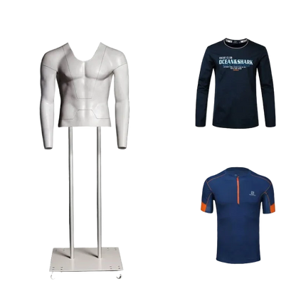 Full Body Male Ghost Mannequin Rear Opening For Jacket Photography