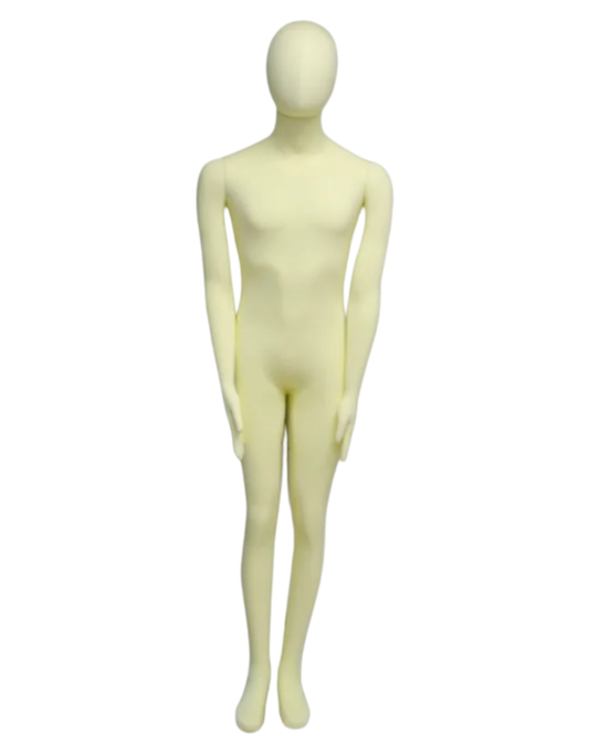beige posable mannequin neutral standing position