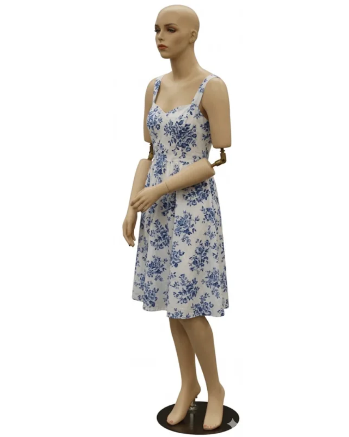 fleshtone female mannequin wearing dress front view