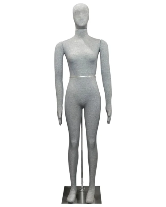flexible female mannequin grey front view