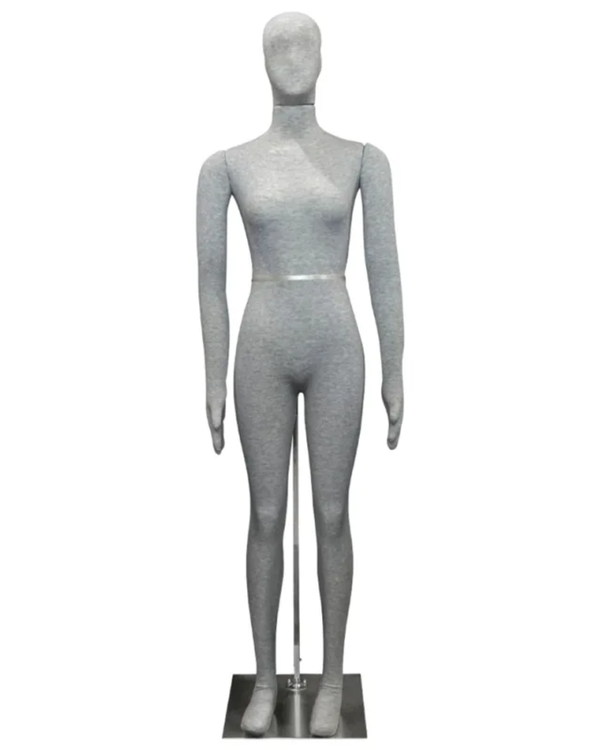 flexible female mannequin grey front view