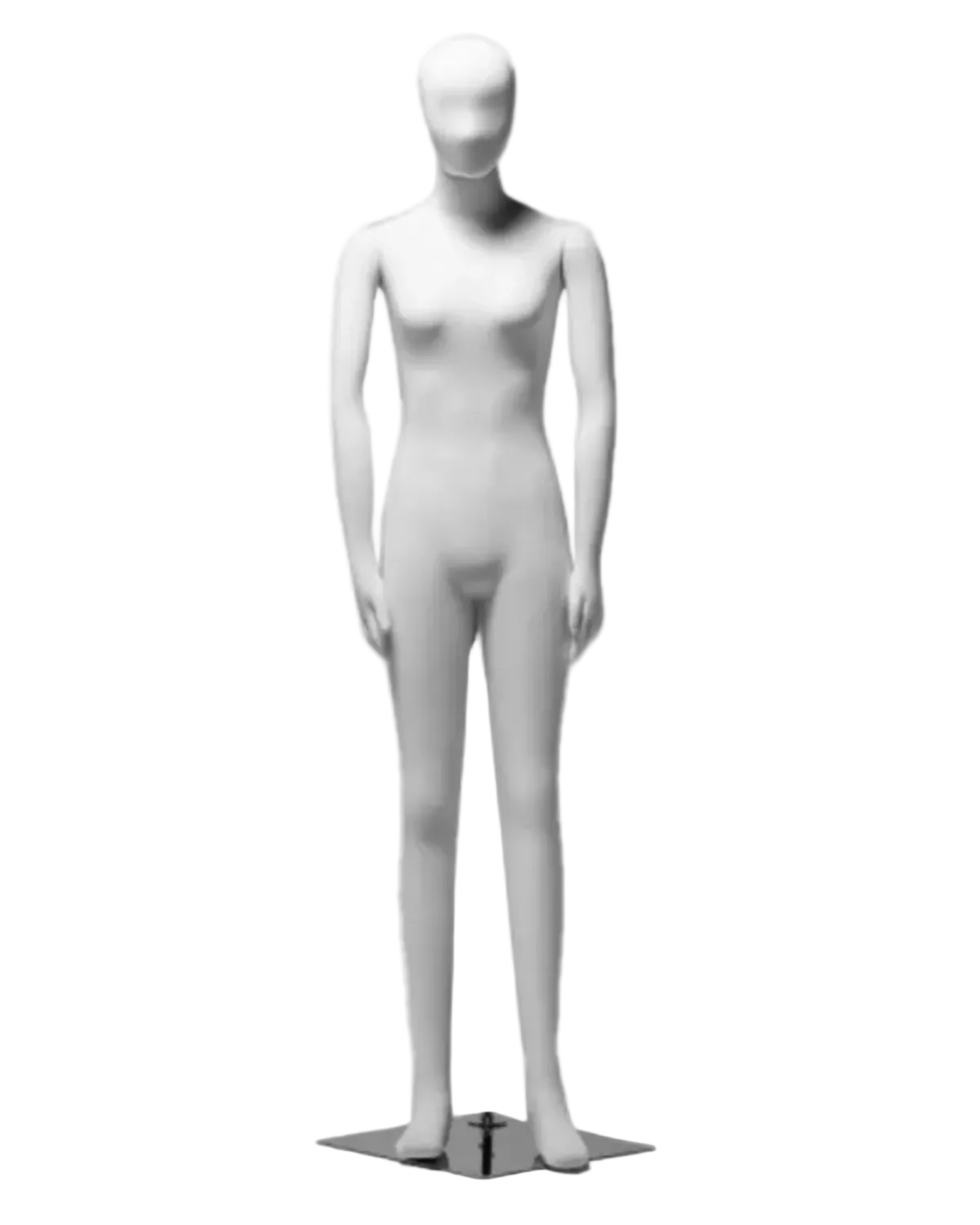 flexible white female mannequin full body front view