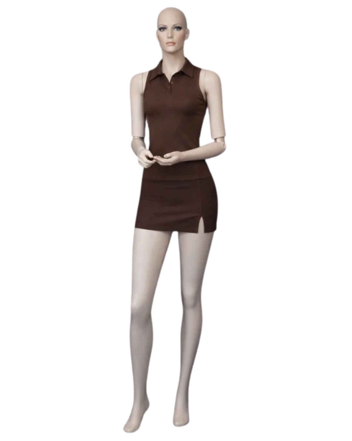 realistic female mannequin wearing outfit retail display