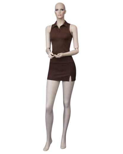 realistic female mannequin wearing outfit retail display