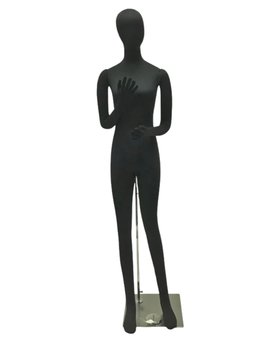 flexible black female mannequin full body front view