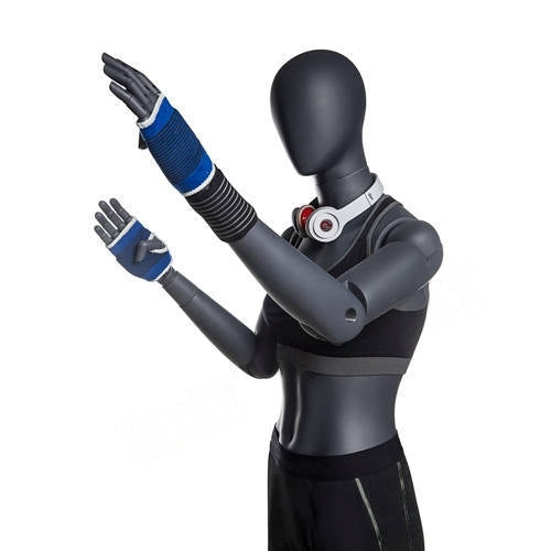 athletic mannequin wearing gym apparel flexible arms
