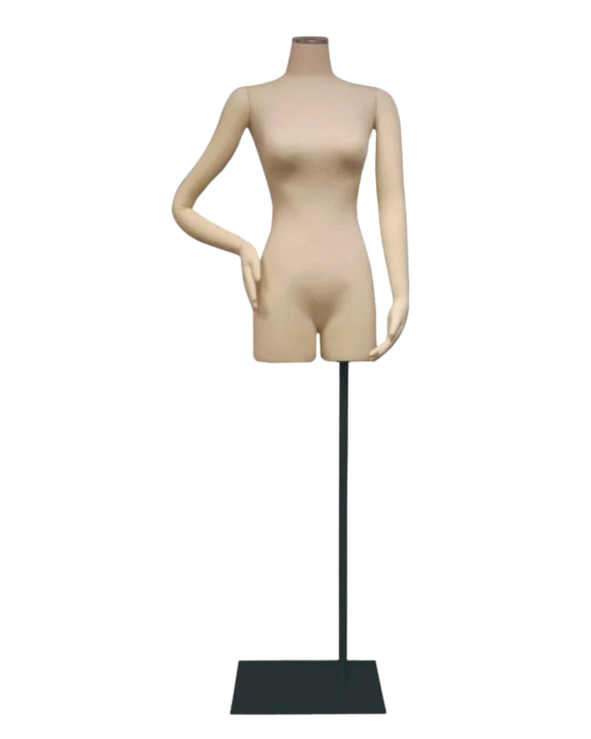 Beige headless female bendable 3/4 body form with arms