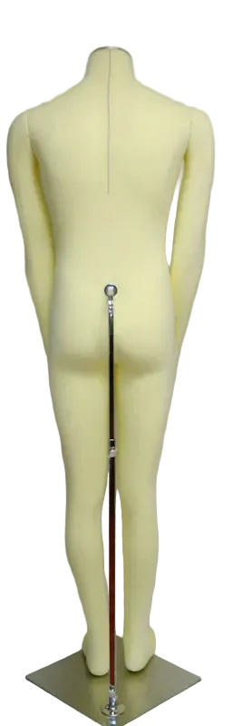 mannequin back view with support pole