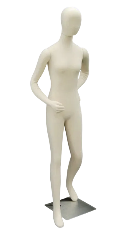 angled flexible beige female mannequin posable display