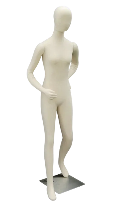 angled flexible beige female mannequin posable display
