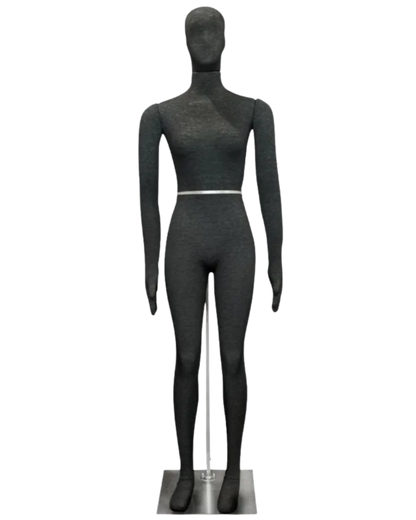 black posable female mannequin foam display