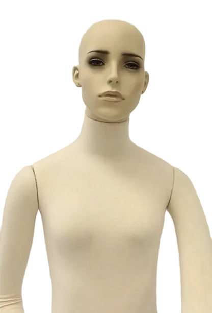 female mannequin realistic face close up