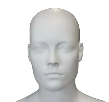 mannequin face close up sculpted features