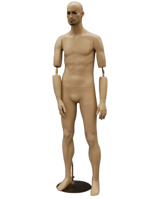 johnn posable male mannequin fleshtone front view