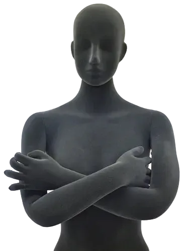 flexible posable female mannequin arms crossed detail