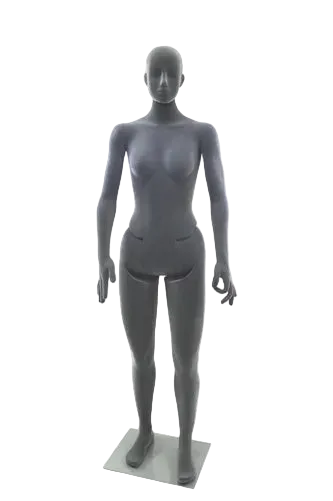 gray posable female mannequin full body front view