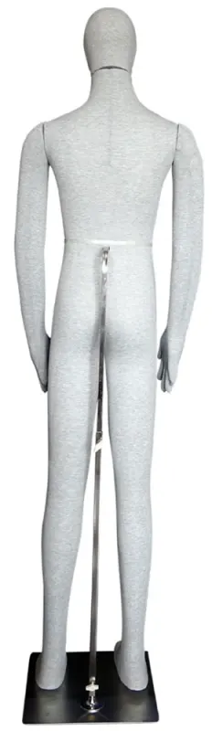 posable mannequin back view with support pole
