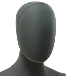gray posable mannequin abstract egghead close up