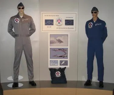 posable mannequins displaying uniforms retail display