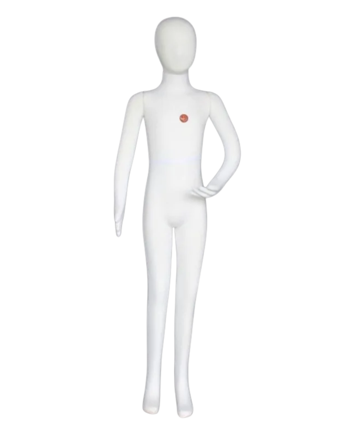 White jersey covered teenage mannequin with flexible posable body